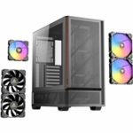 Antec P30 ARGB Mid-Tower Gaming Case, High-Airflow Design, Tempered Glass Side Panel, USB-C 10 Gb/s, Pre-Installed ARGB Fans (Black) - Image 2